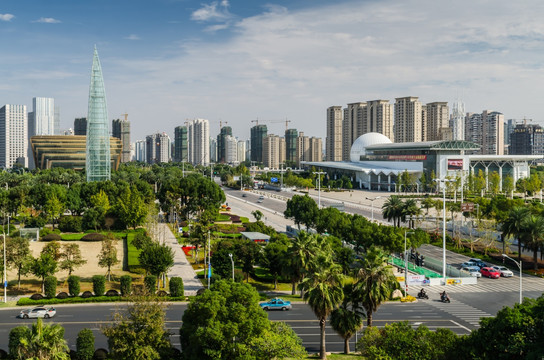 温州 世纪广场 城市风光