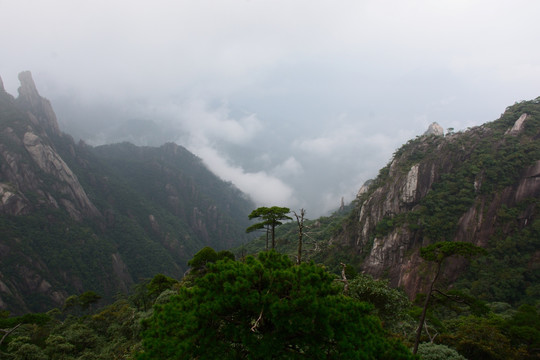 三清山风光摄影 雾中的三清山