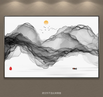 新中式抽象意境水墨画
