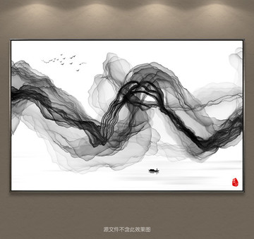 新中式抽象意境水墨画