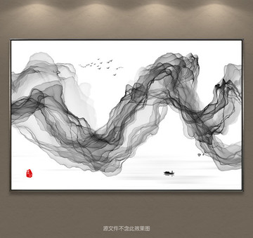 水墨画 禅境水墨装饰画