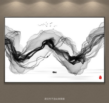 现代抽象意境水墨画