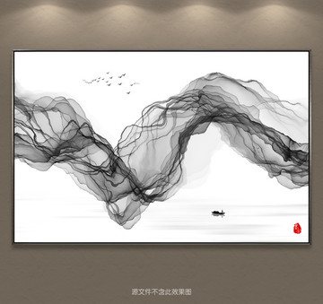 客厅沙发水墨画 水墨背景