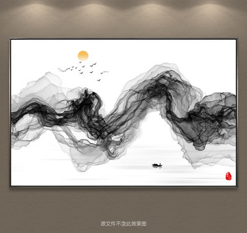 新中式抽象意境水墨装饰画