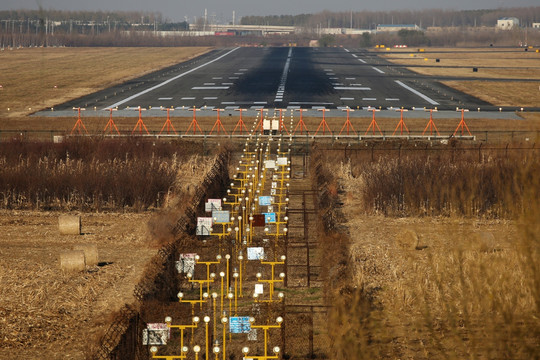 空中视角 飞机跑道