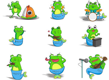 青蛙矢量图表情包