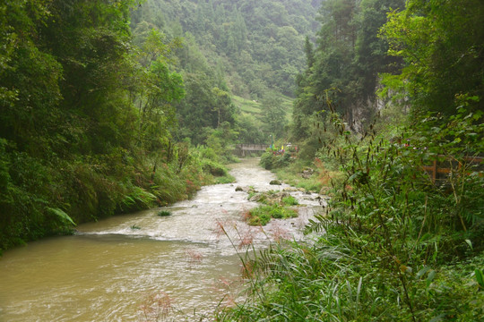 峡谷溪流 山谷河流 自然风光