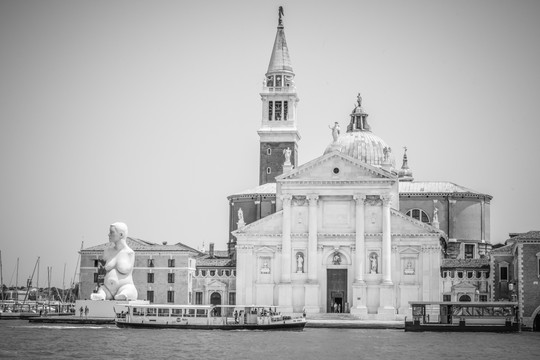 意大利威尼斯教堂建筑 黑白艺术