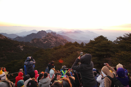 黄山观落日