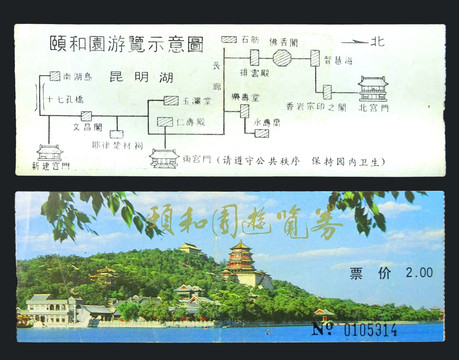 门票 北京颐和园 纸质