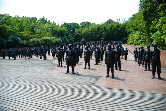 中国壮士群雕像共产党将领