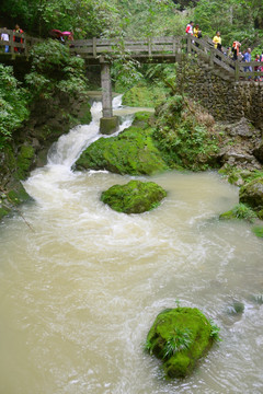 小桥 峡谷溪流 山谷河流