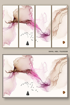 抽象水墨装饰画 水墨意境壁纸画