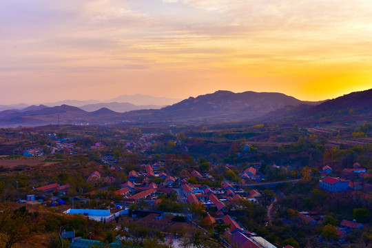 山村 晨曦 朝阳