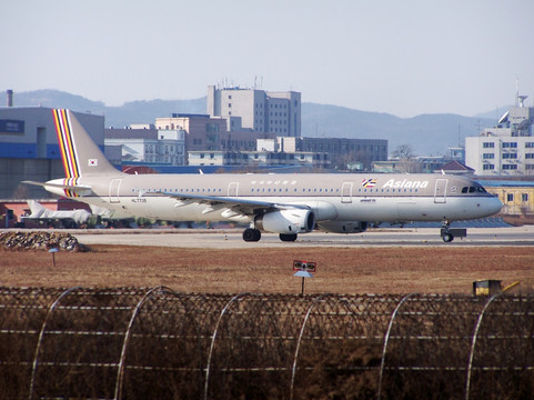 韩国韩亚航空 飞机 大连机场