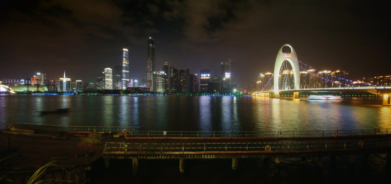 广州珠江海心沙夜景