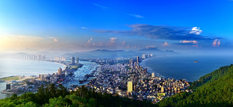 惠东港口镇双月湾全景