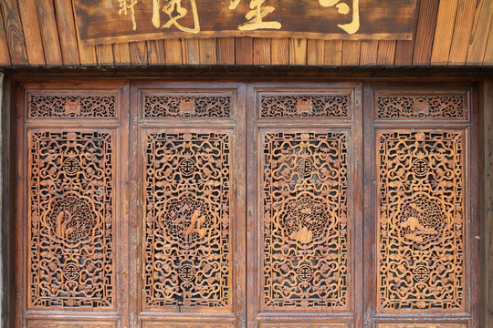 中式古典雕花木门 中式门 古典