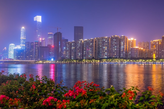 广州都市夜景 万家灯火