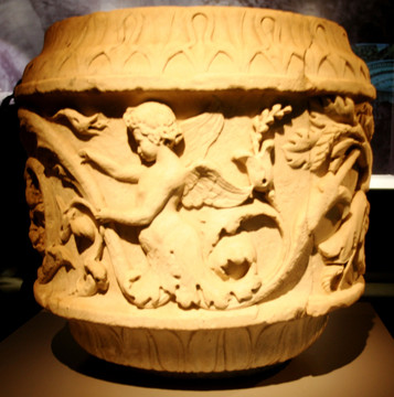 希腊 爱神厄洛斯 雕刻花瓶
