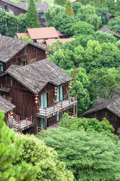 俯瞰红灯笼乡村家园