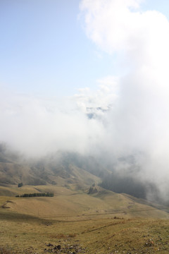 云雾弥漫的山谷