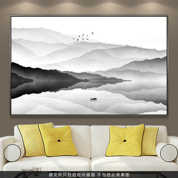 水墨装饰画 水墨壁画