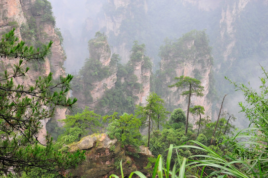 湖南省张家界风景山峰旅游景点