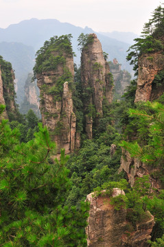 湖南省张家界风景山峰旅游景点