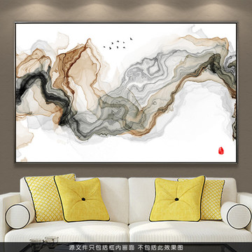 新中式抽象意境水墨画