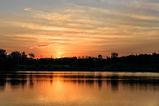 羊山湖日落