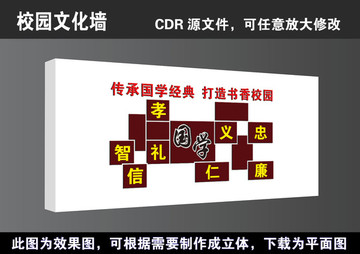 学校校园国学经典高清矢量文化墙