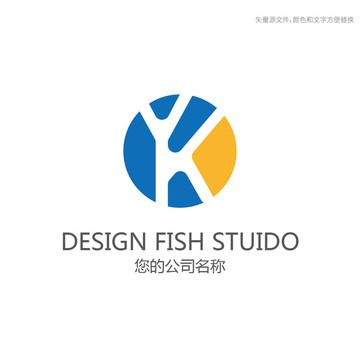 yk字母logo设计