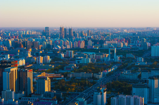 鸟瞰北京城