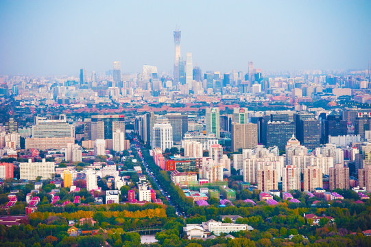 鸟瞰北京城