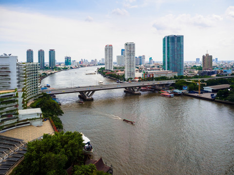 曼谷市区风景 曼谷城区 湄南河