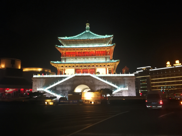 西安钟楼夜景 钟楼夜景 钟楼