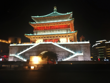 西安钟楼夜景 钟楼夜景 钟楼