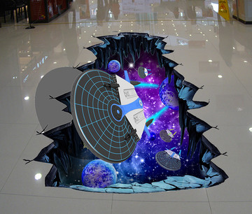 3D星空大战地板画