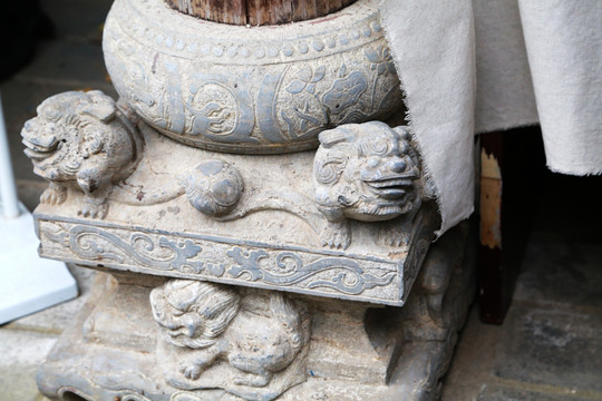 唐观音禅寺古建柱础 柱础 柱子