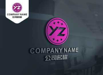 YZ字母LOGO设计 ZY标志