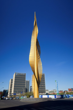 塘沽城市雕塑 自然金雕塑