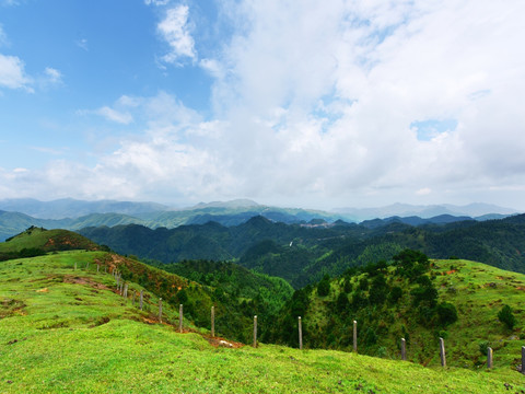 蓝天白云高山草原