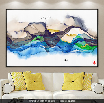 水墨壁画 水墨挂画 装饰画