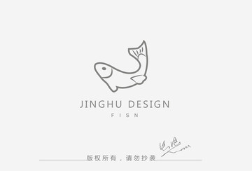 鱼标志设计logo