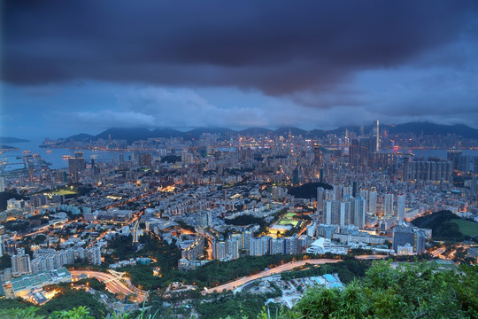 香港城市夜景风光