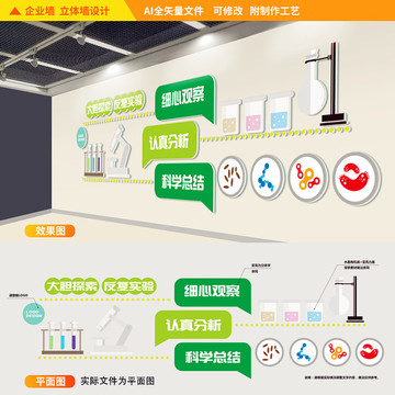 生物实验室科学文化立体墙