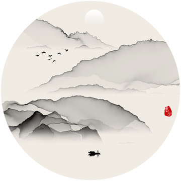 新中式抽象意境水墨装饰画