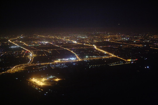 上海浦东 城市夜景 俯瞰