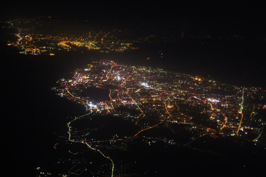 青岛 城市夜景 俯瞰